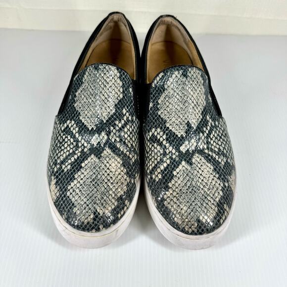 VIONIC Dinora Leather Slip On Sneakers Women's 9.5 Snake Skin Black Suede Casual - Picture 2 of 14